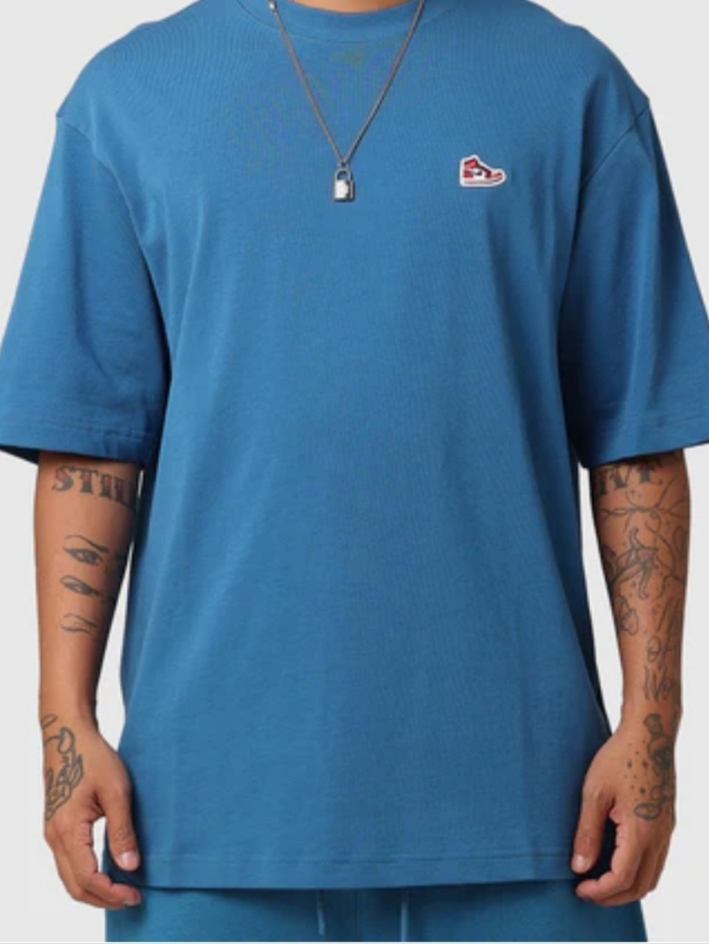 Air Jordan Brand AJ1 Patch Logo Tee Industrial Blue Size XXL